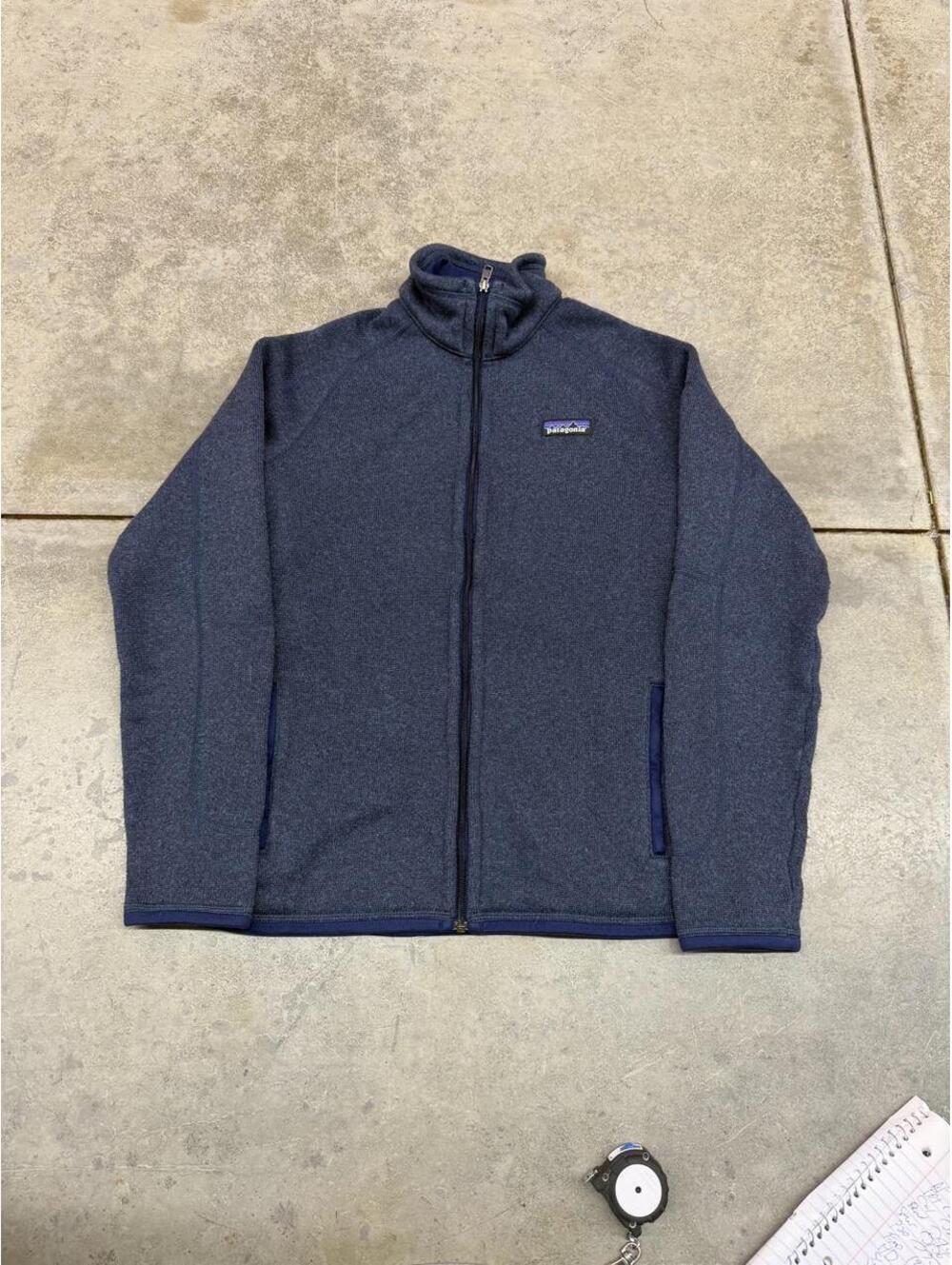 vintage patagonia better sweater navy blue full zip fleece jacket medium WOMENS